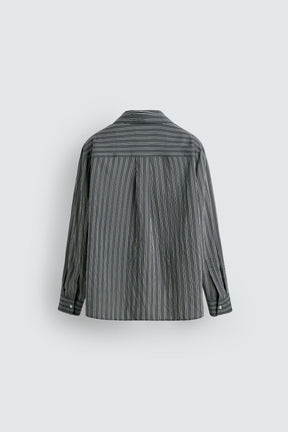 CREASED-EFFECT STRIPED FLOWING SHIRT - Image 7