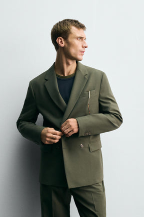 DOUBLE-BREASTED WOOL SUIT BLAZER - Image 2