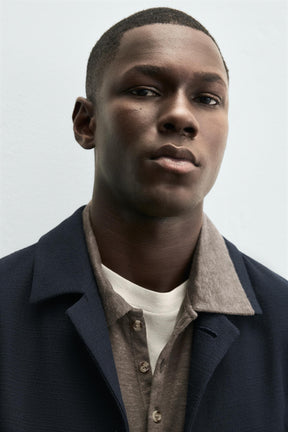 TEXTURED REGULAR FIT OVERSHIRT - Image 7