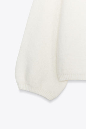 Wollpullover mit Puffärmeln