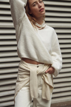 Wollpullover mit Puffärmeln