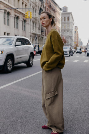 PLAIN KNIT V-NECK JUMPER - Image 3