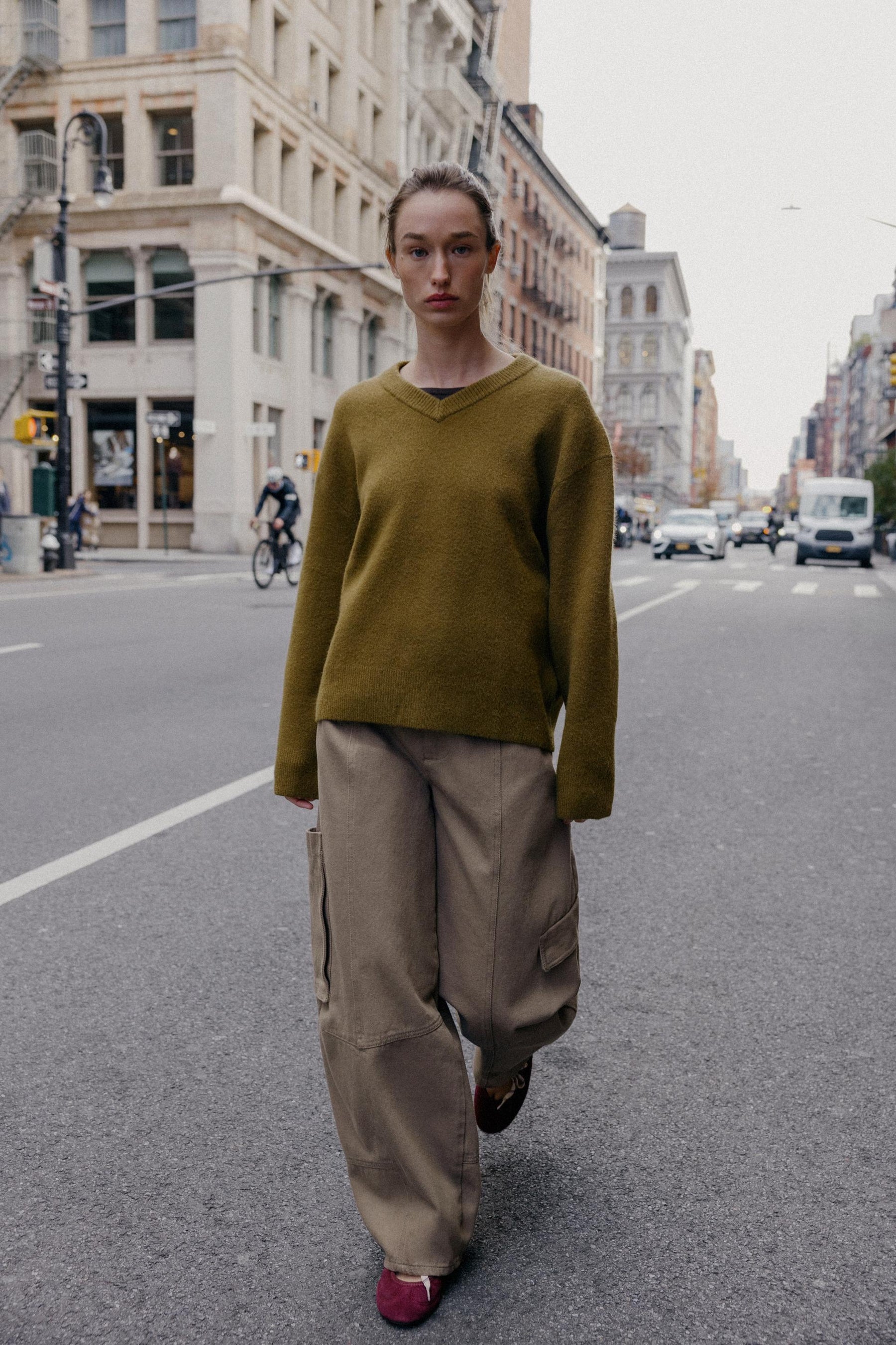 Strickpullover mit V-Ausschnitt