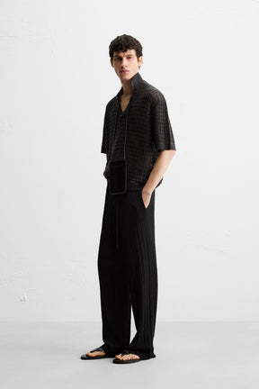 TEXTURED KNIT TROUSERS - Image 4