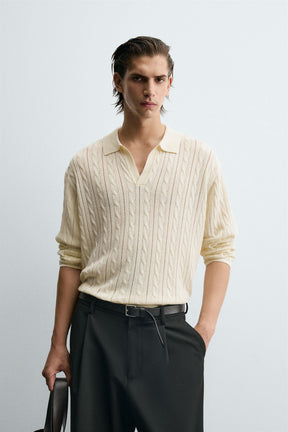 BRAIDED TEXTURE POLO SHIRT - Image 2