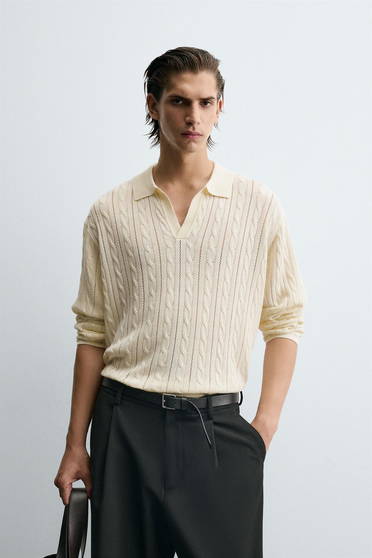 BRAIDED TEXTURE POLO SHIRT - Image 2