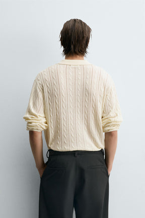 BRAIDED TEXTURE POLO SHIRT - Image 3