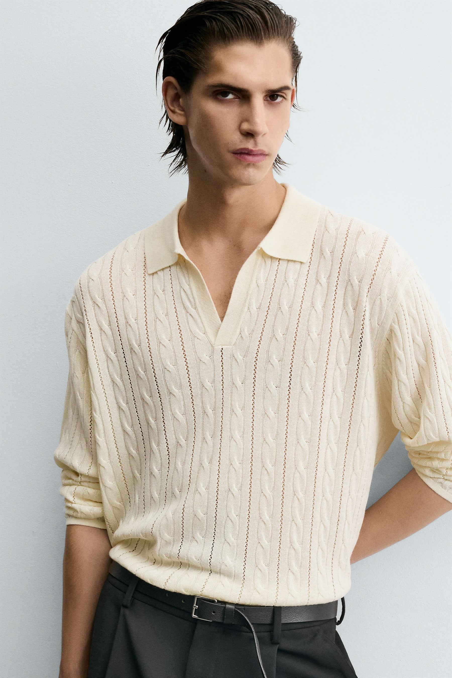 BRAIDED TEXTURE POLO SHIRT - Image 6