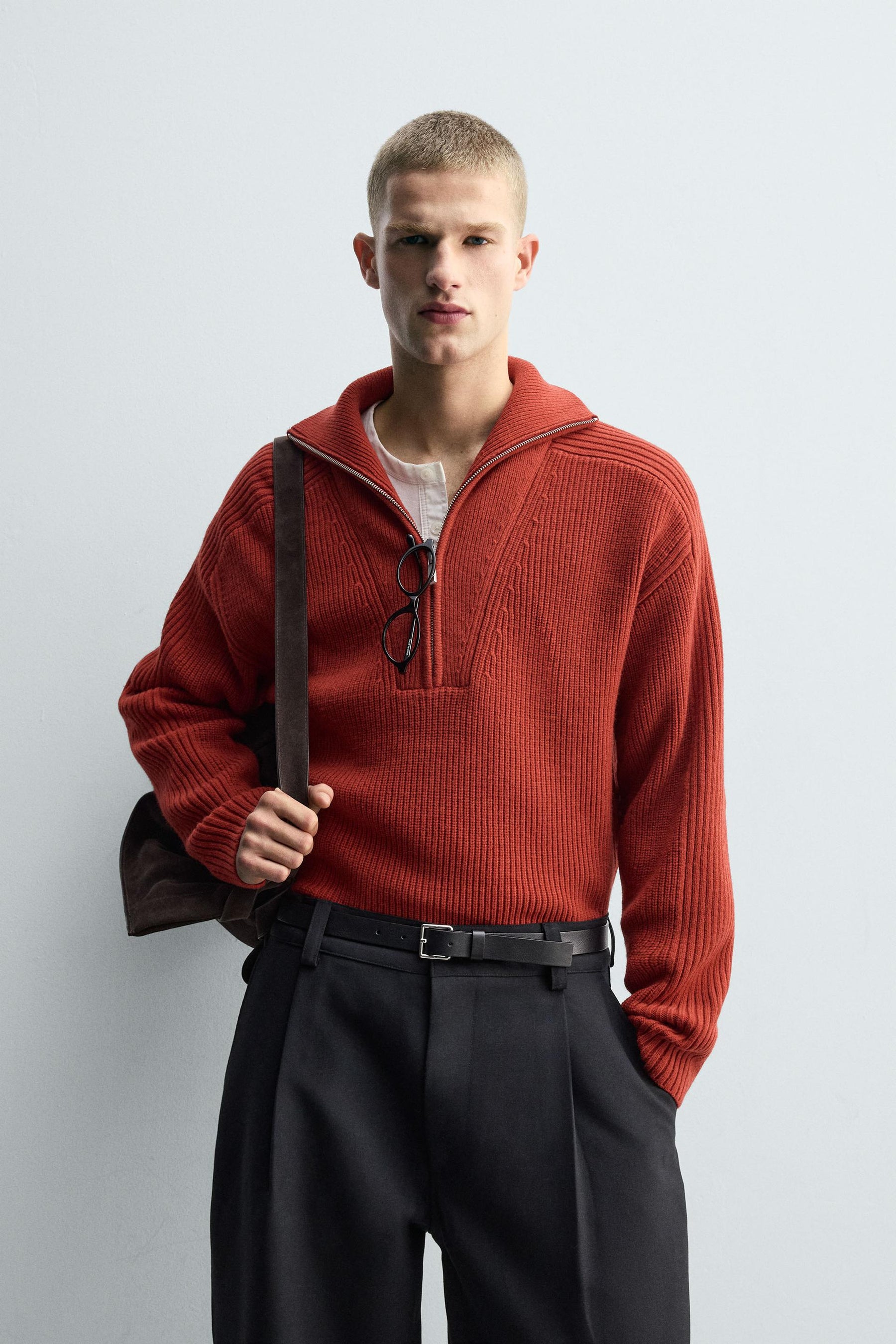 PURL KNIT QUARTER-ZIP JUMPER - Image 2