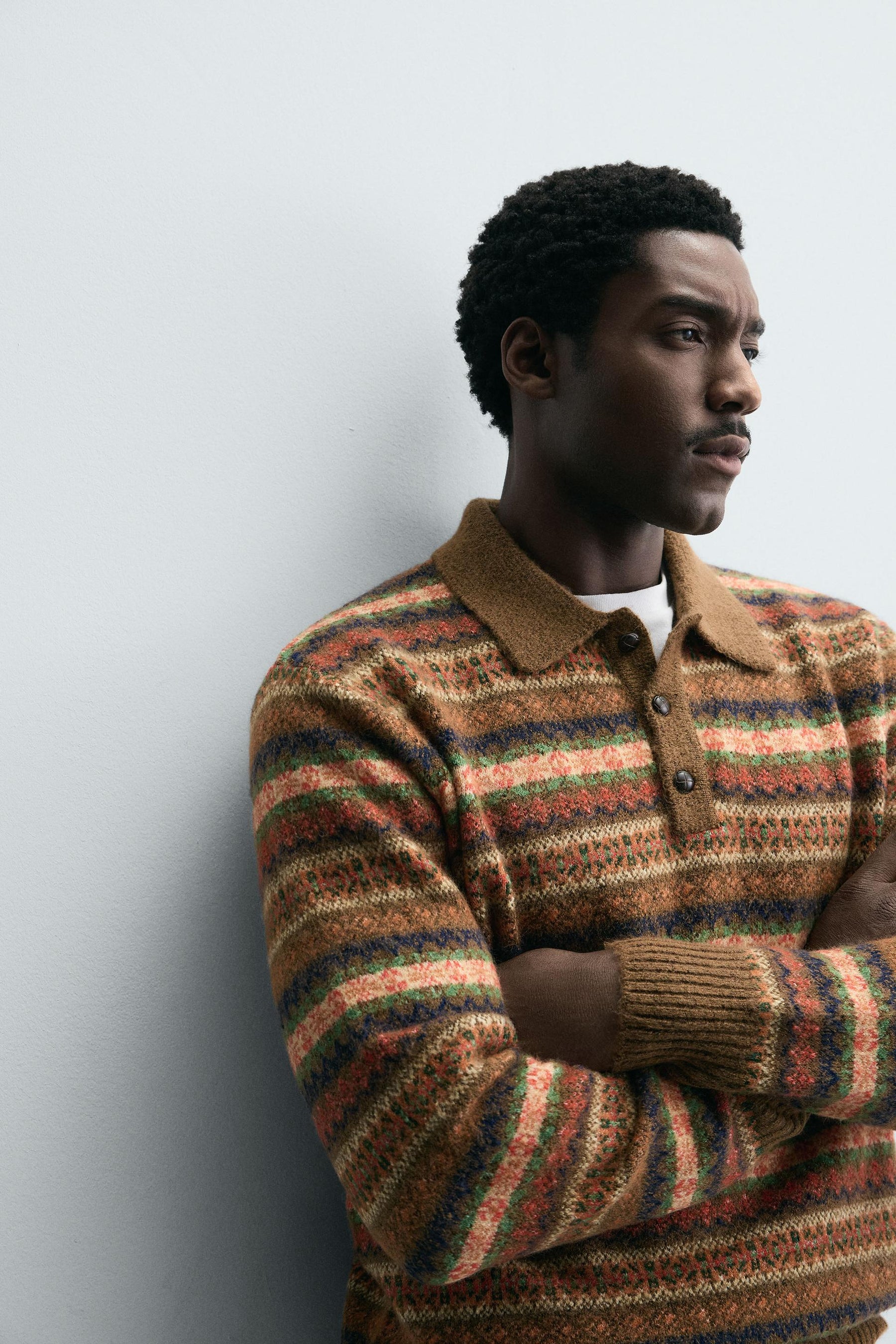 GEOMETRIC JACQUARD KNIT POLO SHIRT - Image 5