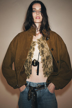 Bomberjacke aus 100 % Leder