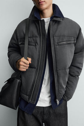 WASHED QUILTED DENIM JACKET - Image 5