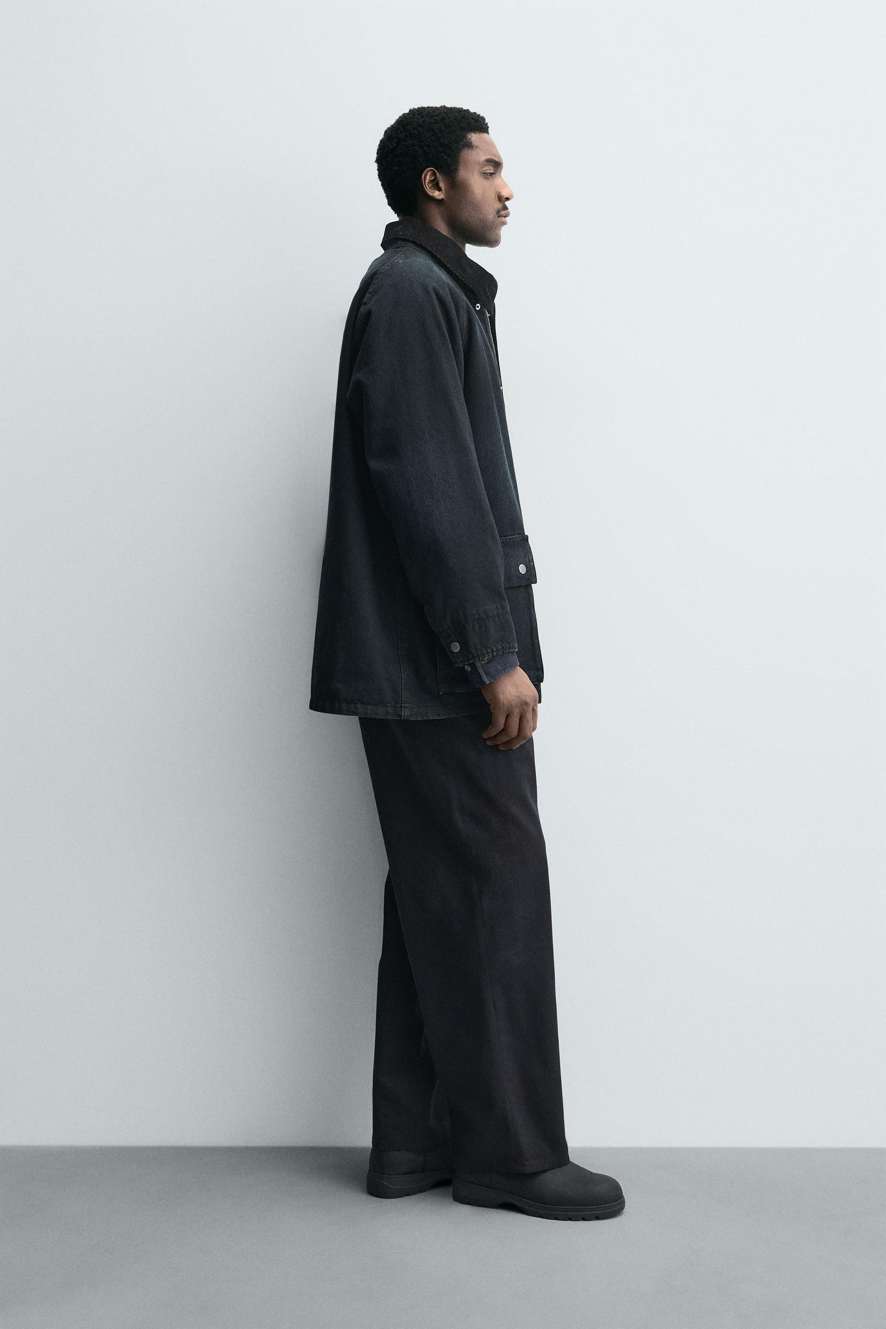 DENIM JACKET WITH COMBINED COLLAR - Image 4