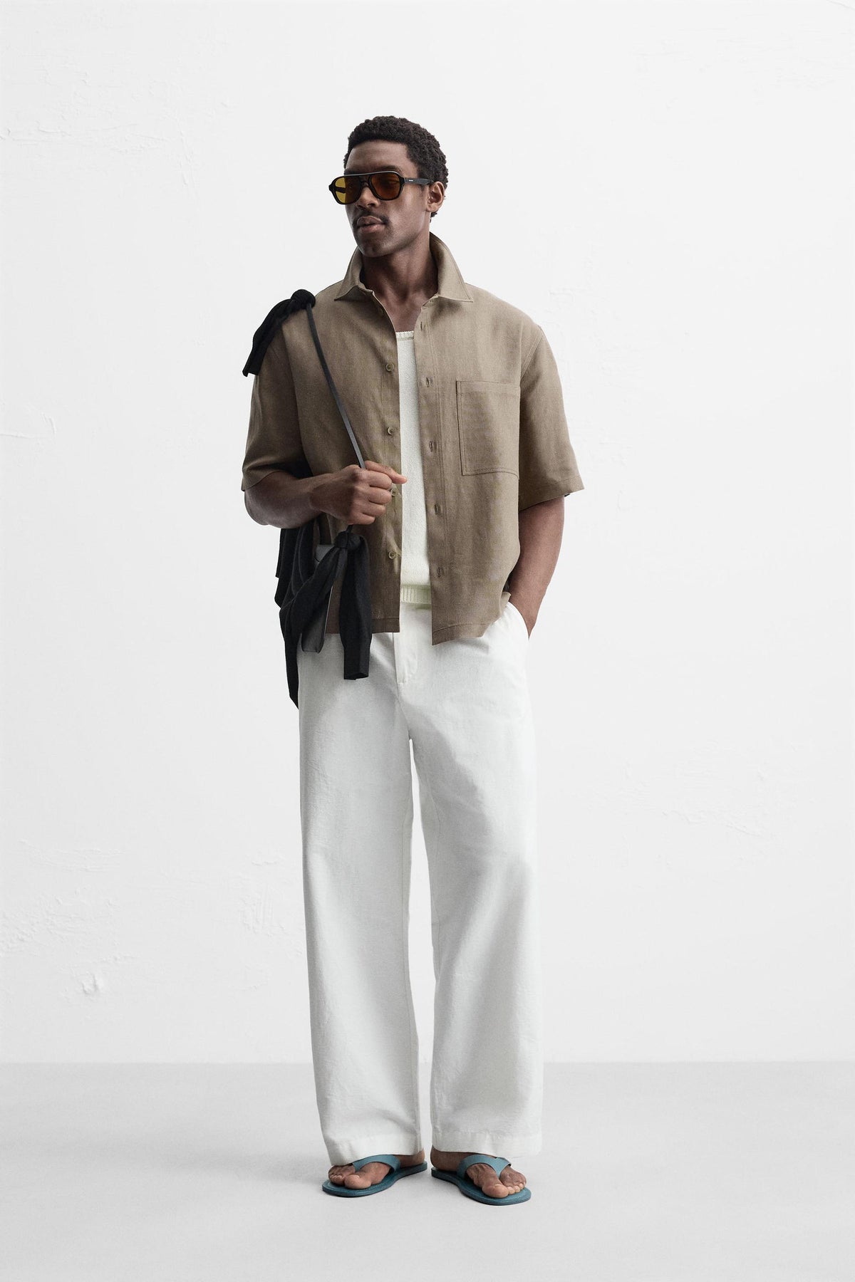 VISCOSE AND JUTE SHIRT - Image 1