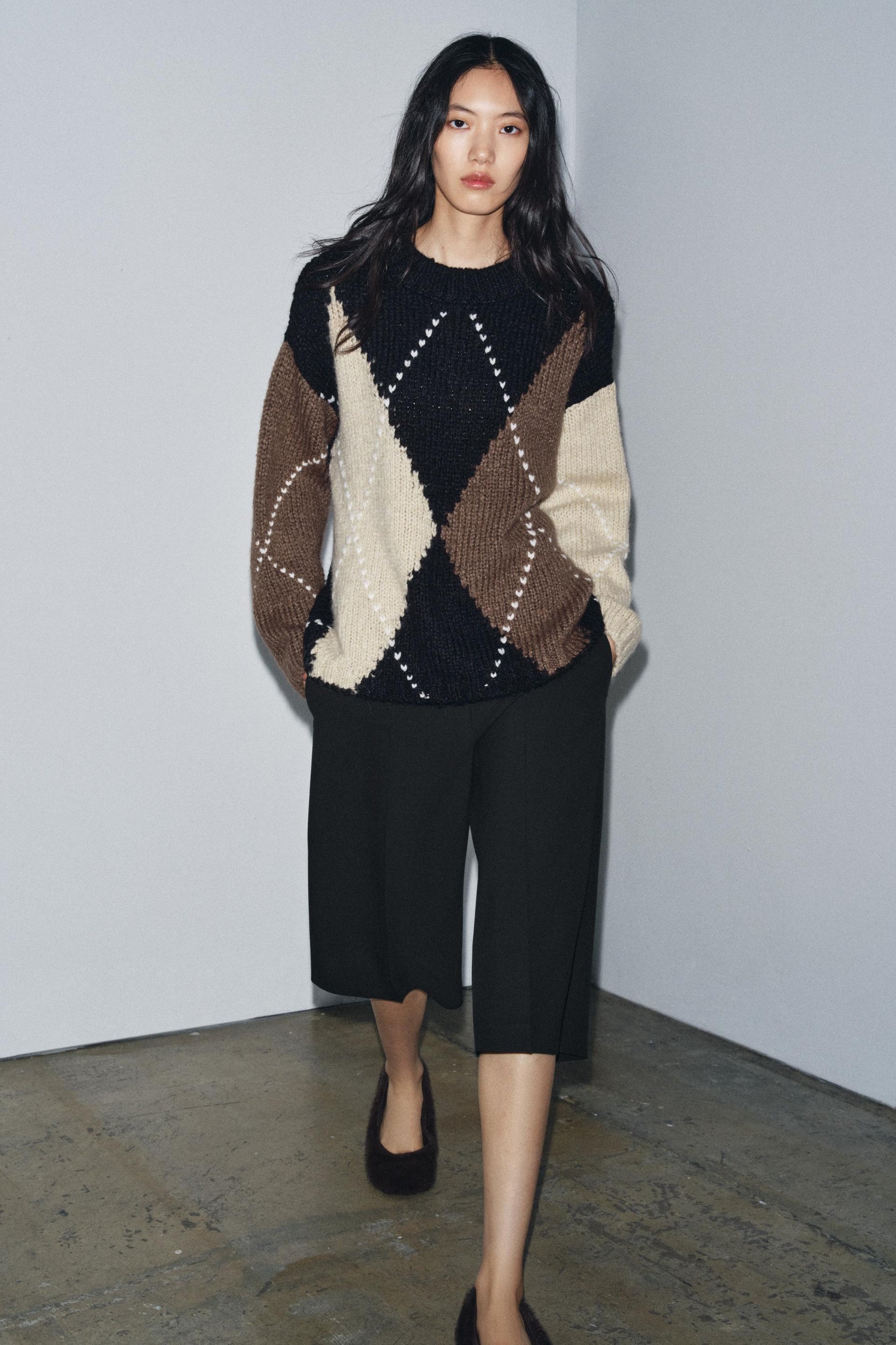 Diamantstrickpullover