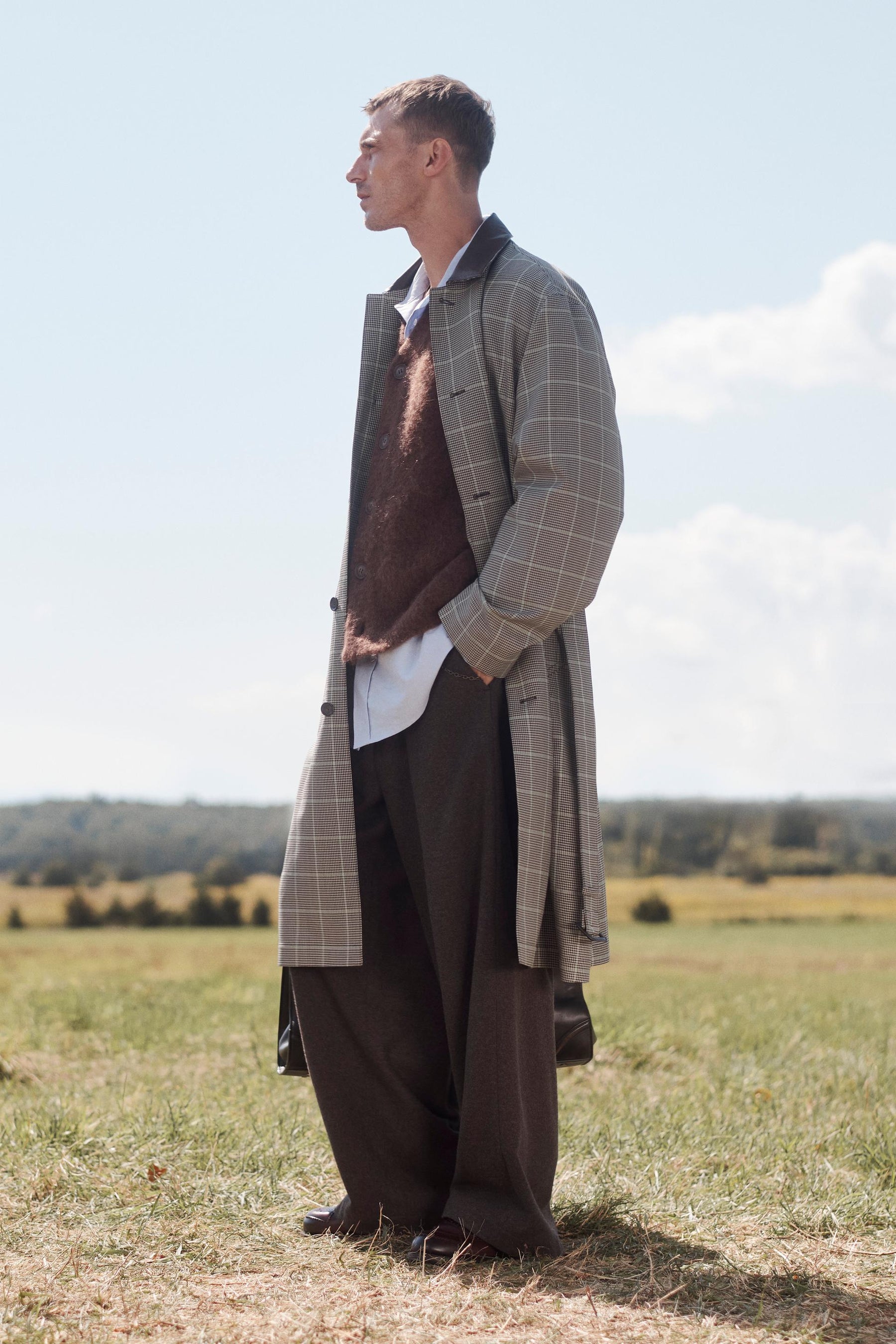 Check Trench Coat - Image 3