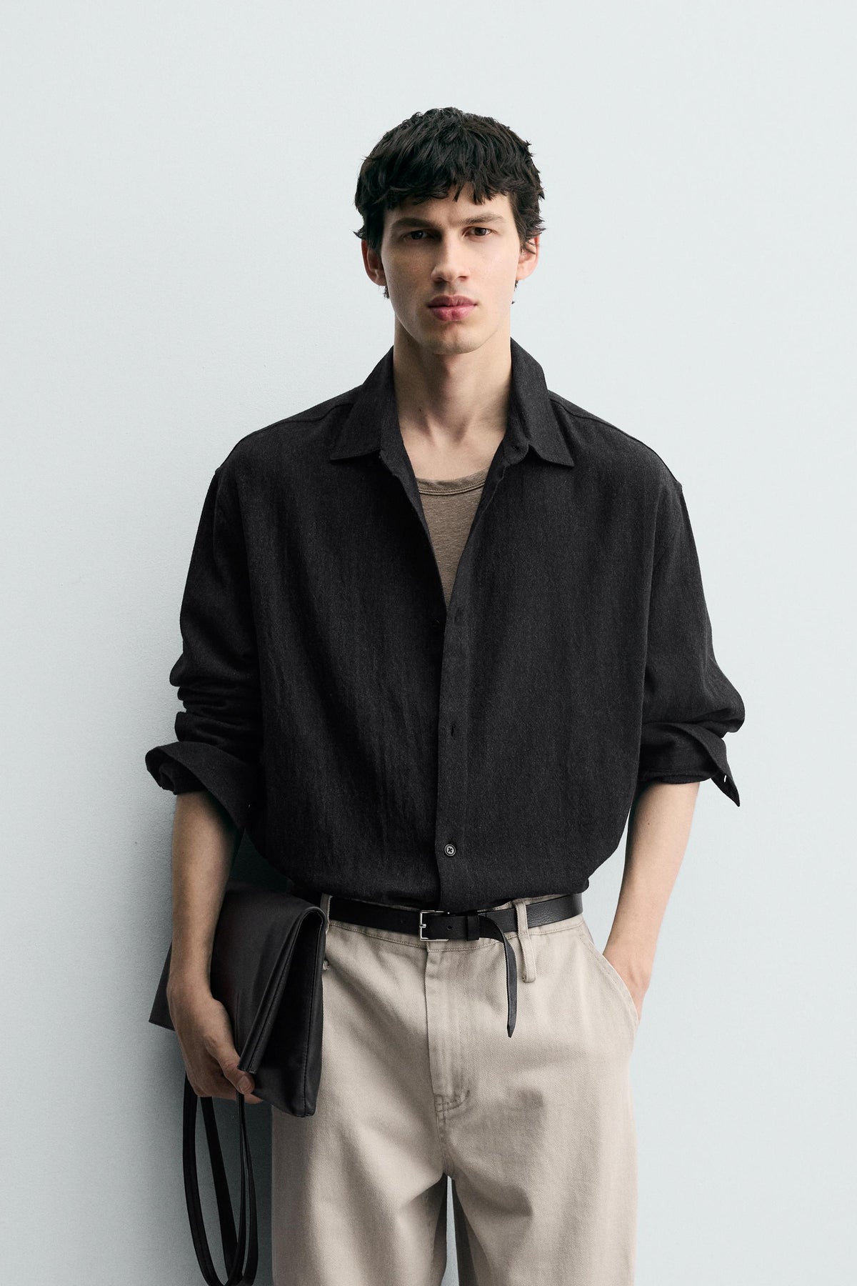 COTTON BLEND TEXTURED SHIRT - Image 2