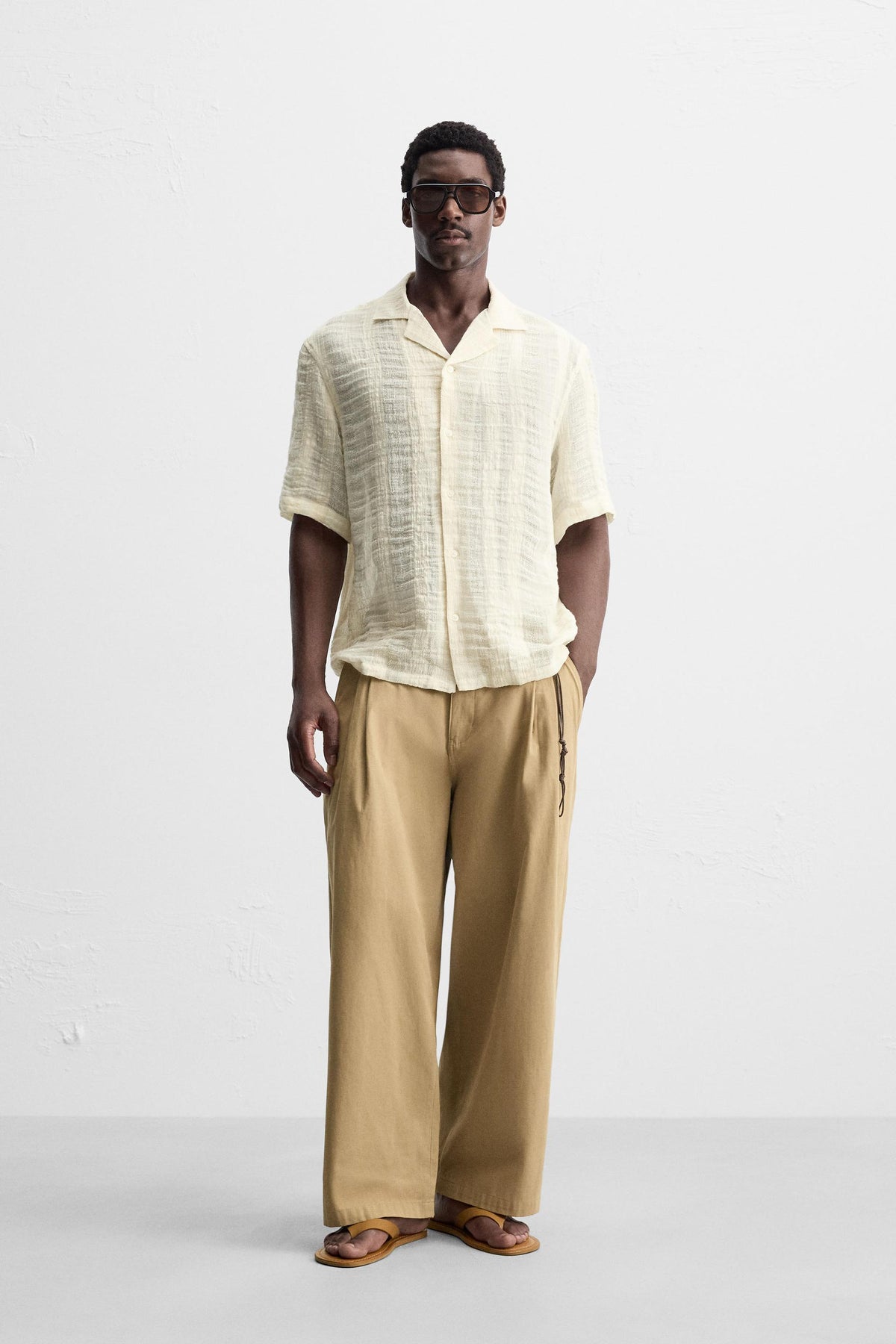 COTTON-LINEN JACQUARD SHIRT - Image 1