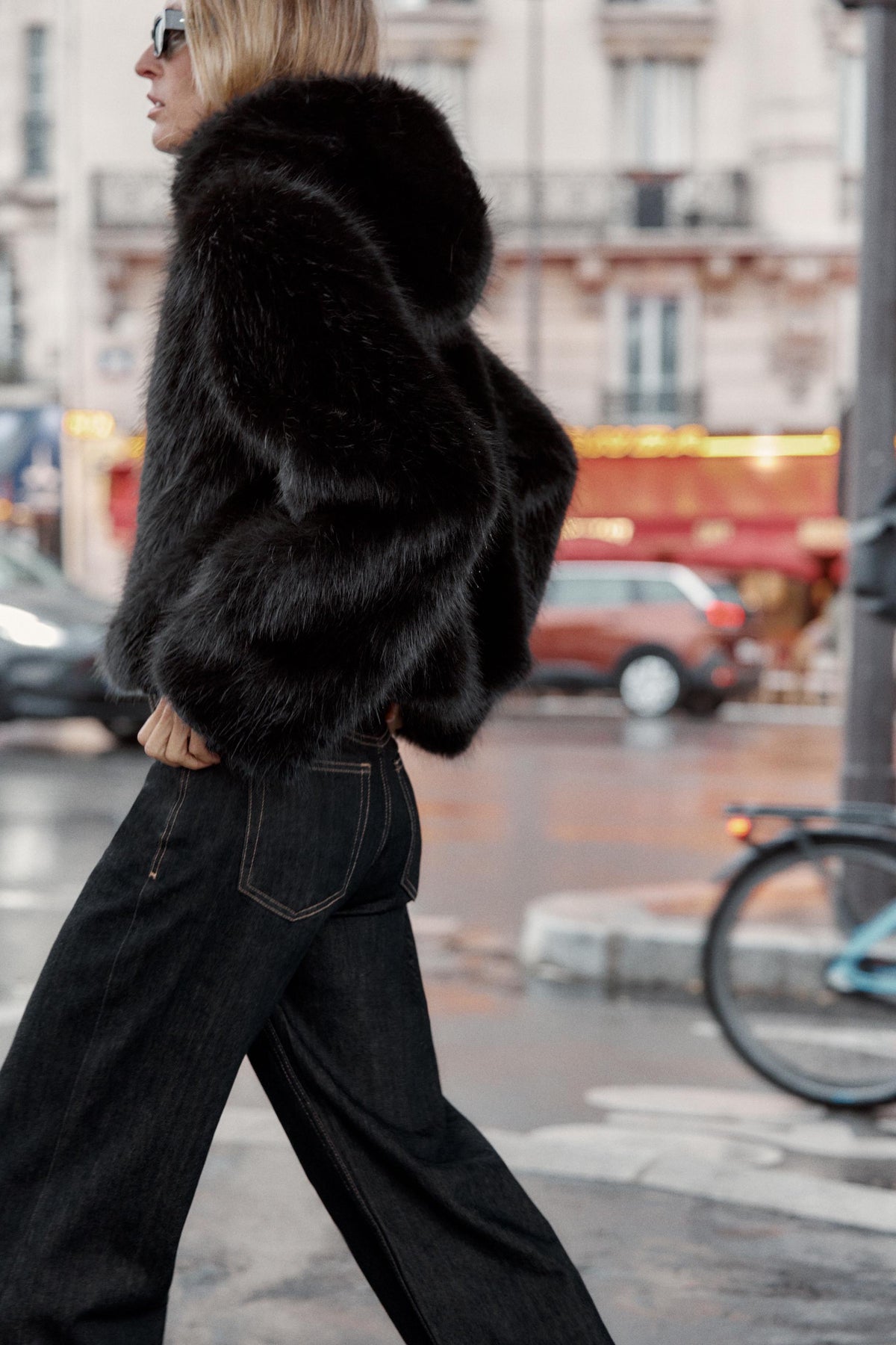 Kapuzenmantel aus Kunstpelz