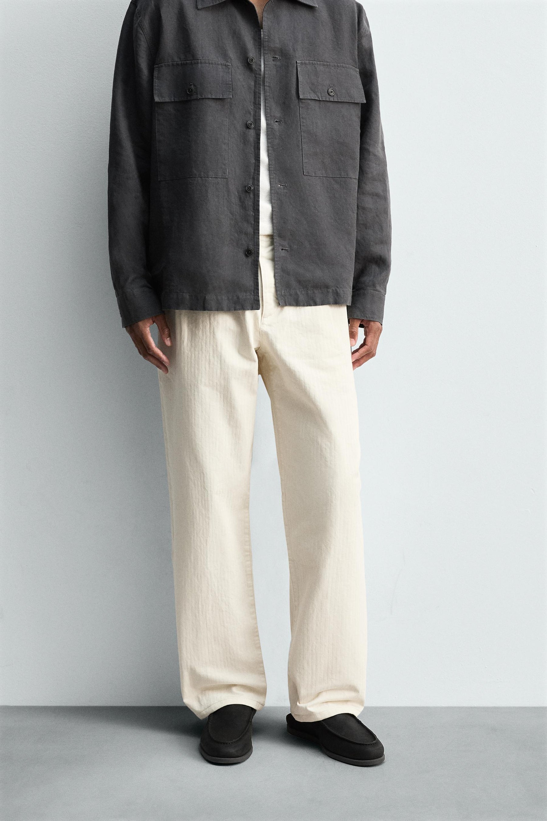 PLEATED HERRINGBONE TROUSERS - Image 2