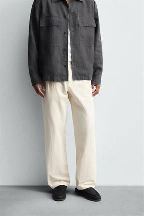 PLEATED HERRINGBONE TROUSERS - Image 2