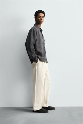 PLEATED HERRINGBONE TROUSERS - Image 4
