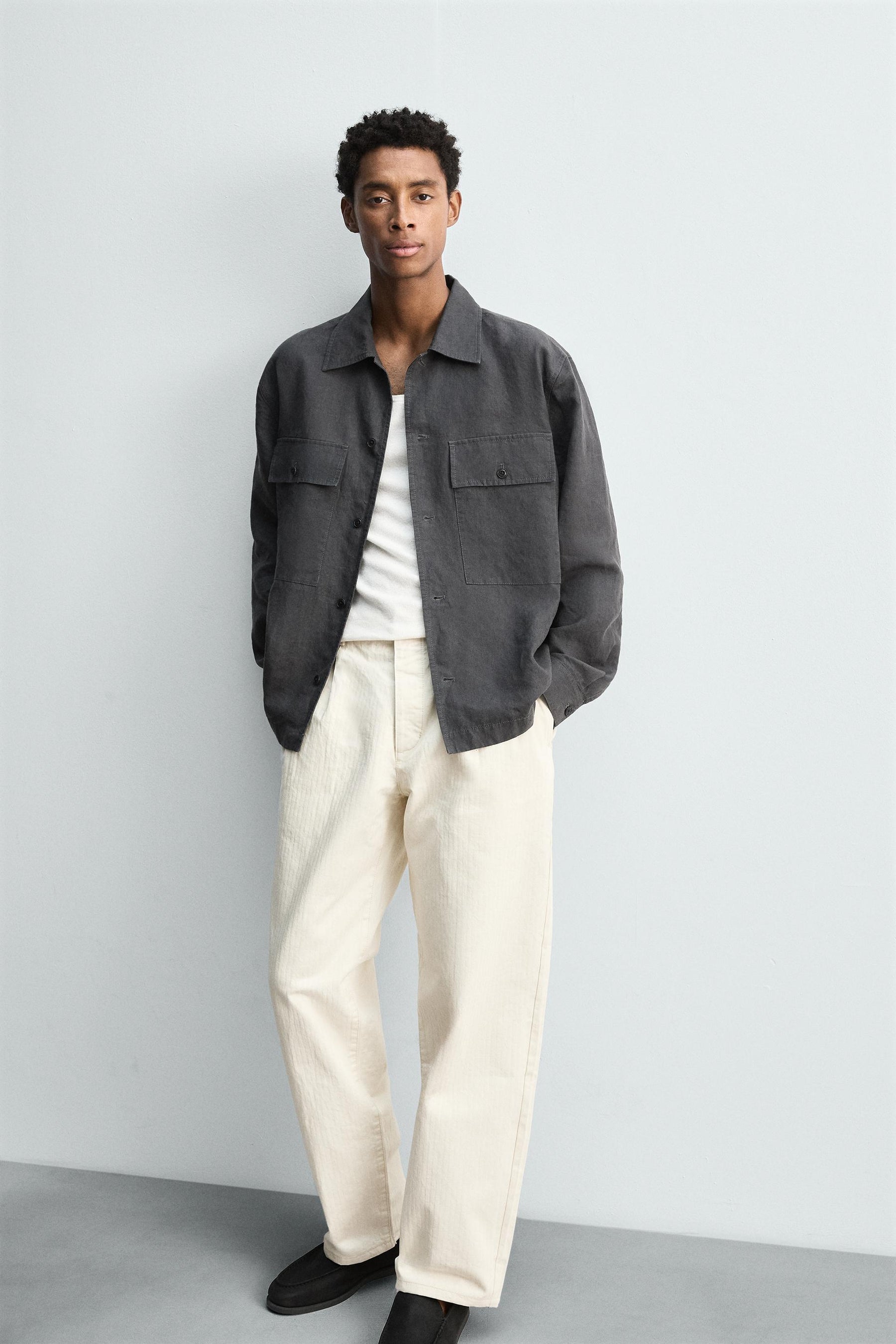 PLEATED HERRINGBONE TROUSERS - Image 5