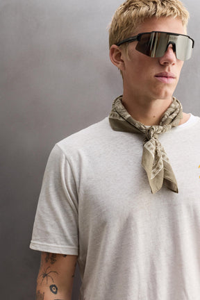 PRINTED LINEN - COTTON T-SHIRT - Image 3