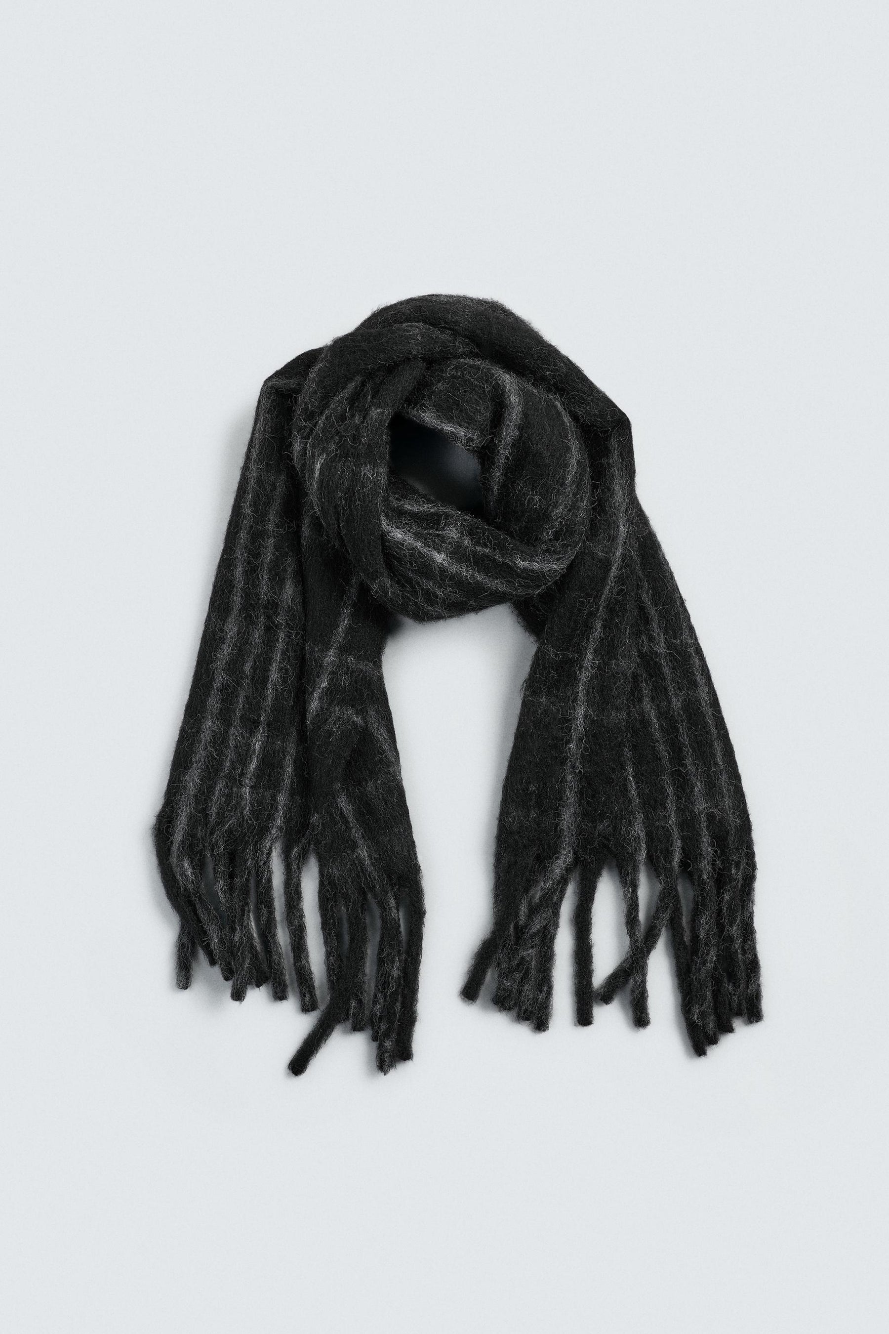 CHECK SCARF WITH FRINGING - Image 4