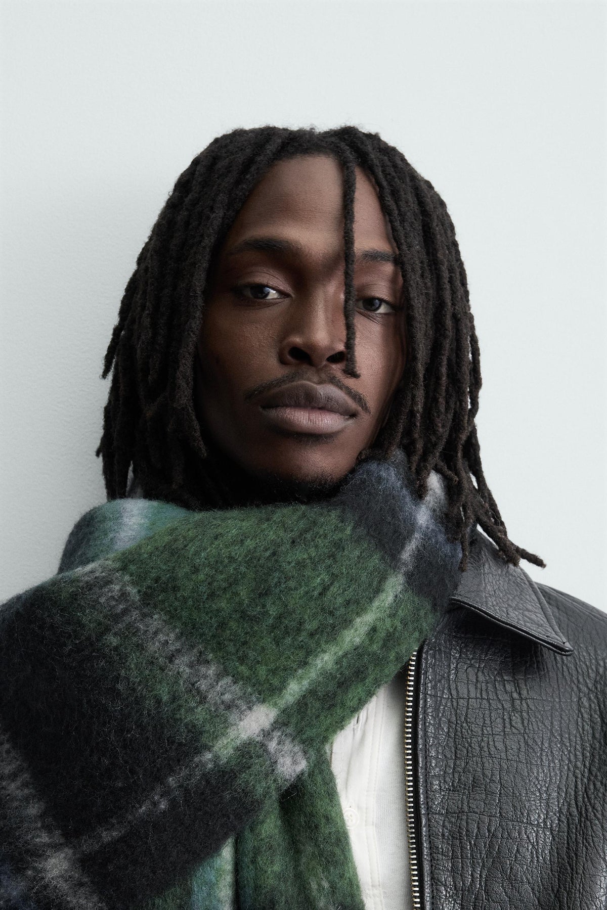 BRUSHED CHECK SCARF - Image 1