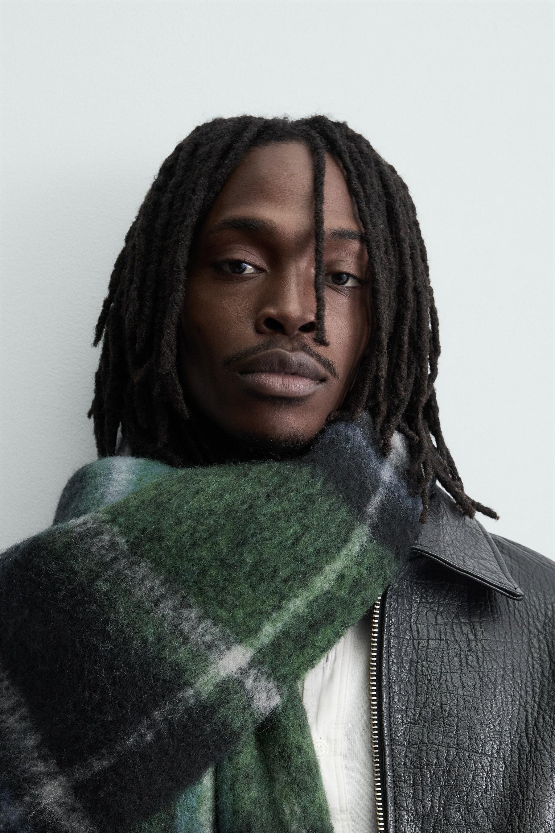 BRUSHED CHECK SCARF - Image 1