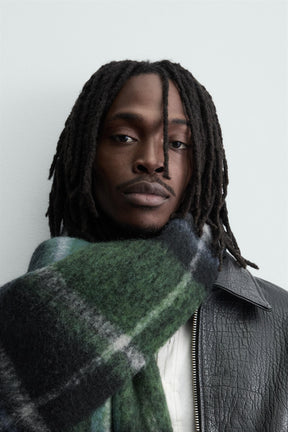 BRUSHED CHECK SCARF - Image 1
