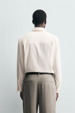 STRIPED COTTON-VISCOSE SHIRT - Image 3