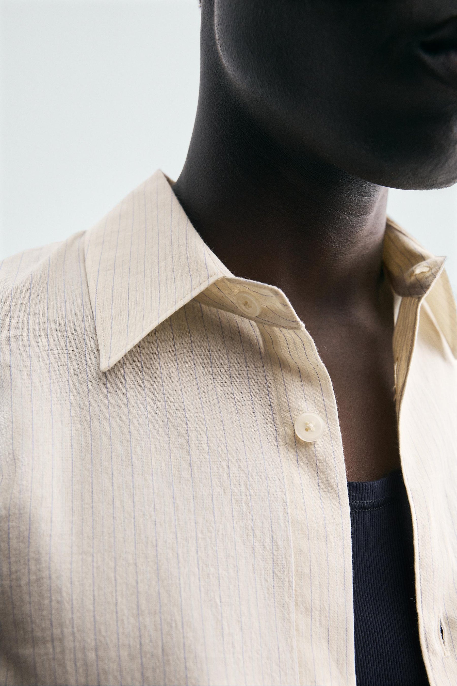 STRIPED COTTON-VISCOSE SHIRT - Image 7