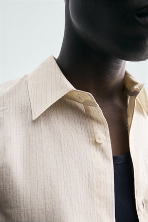 STRIPED COTTON-VISCOSE SHIRT - Image 7