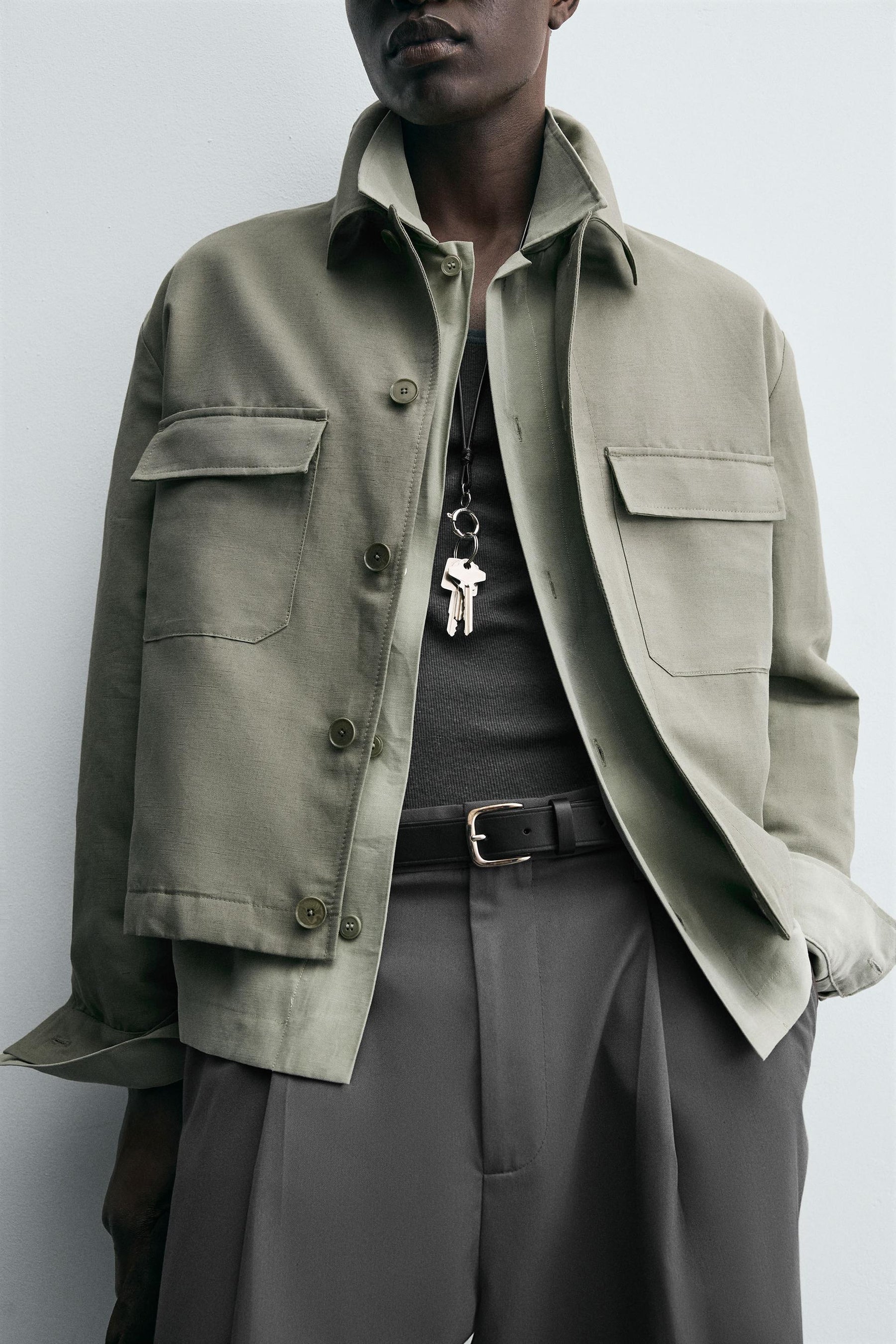 BOXY FIT OVERSHIRT WITH POCKETS - Image 6