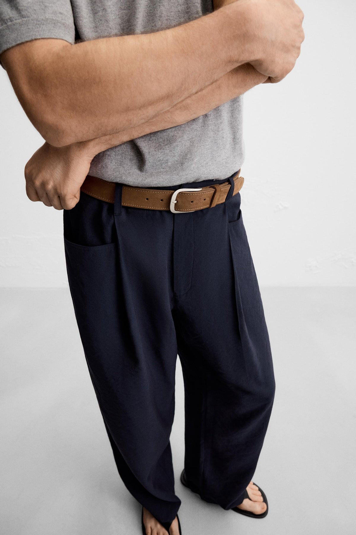 SPLIT SUEDE LEATHER BELT - Image 2