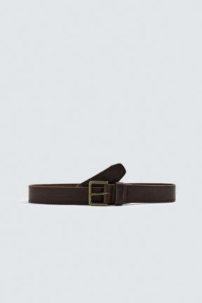 VINTAGE-EFFECT LEATHER BELT - Image 1