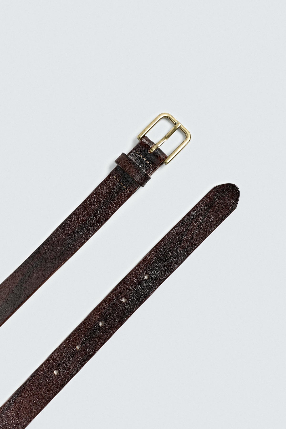 CRINKLED EFFECT LEATHER BELT - Image 2