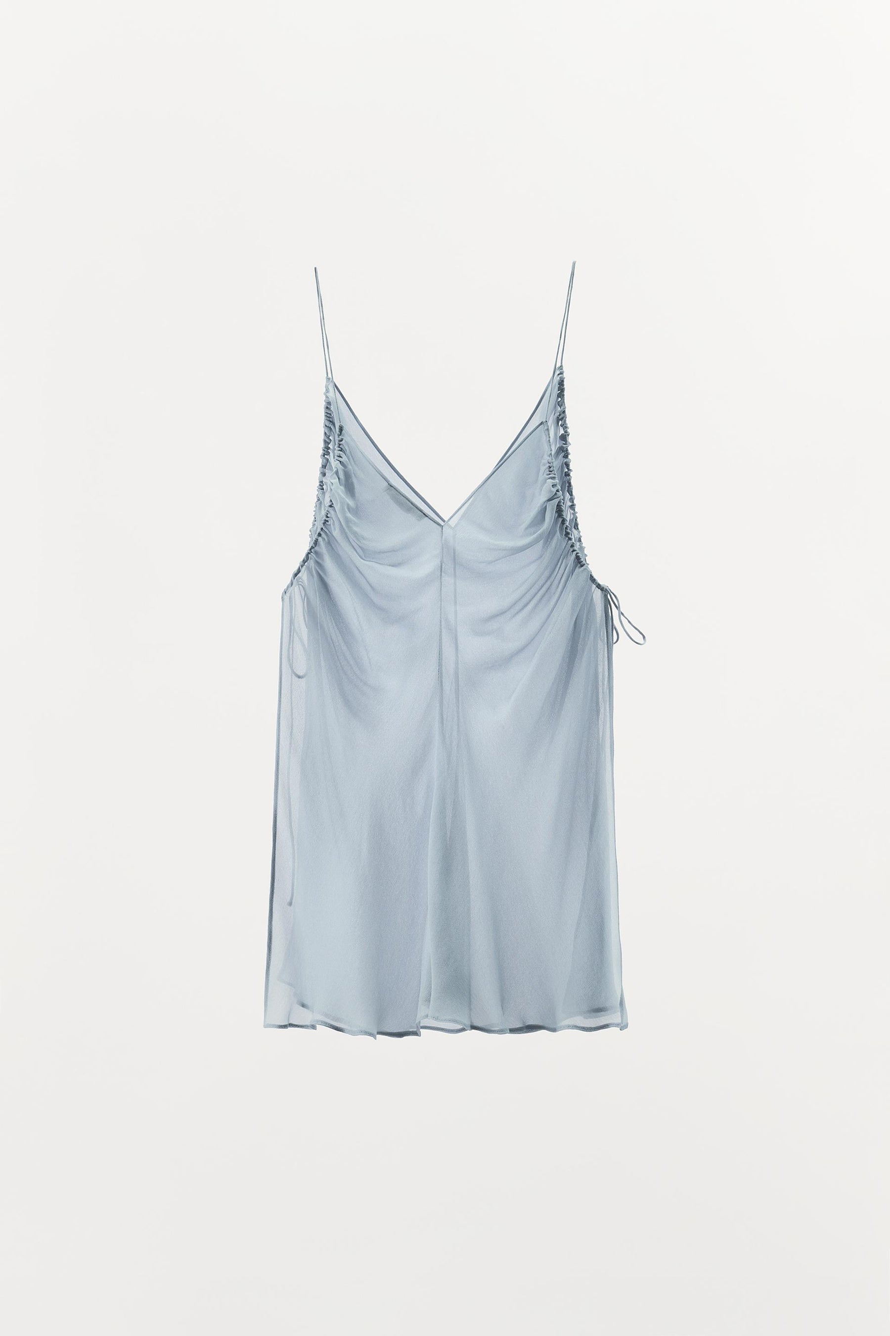 Drapiertes, halbtransparentes Oberteil