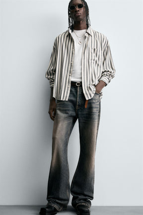 STRIPED COTTON-VISCOSE SHIRT - Image 5