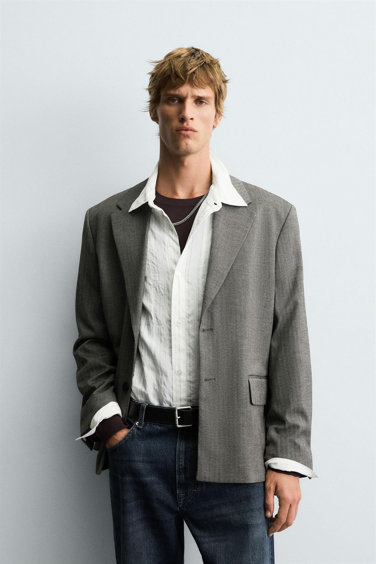 HERRINGBONE SUIT BLAZER - Image 2