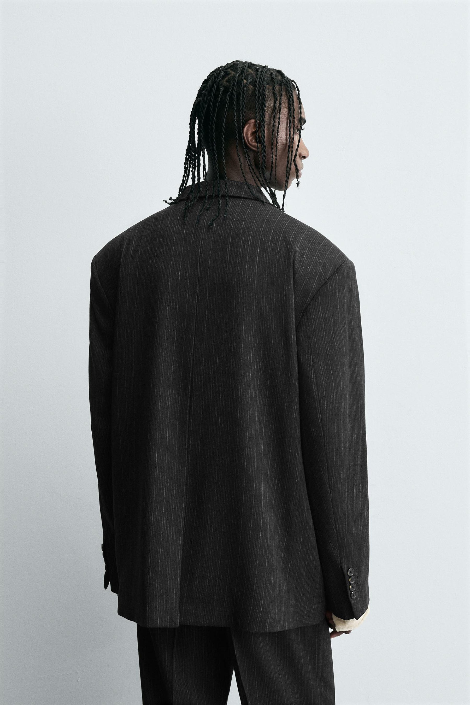 STRIPED SUIT DOUBLE-BREASTED BLAZER - Image 3