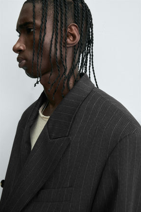 STRIPED SUIT DOUBLE-BREASTED BLAZER - Image 7