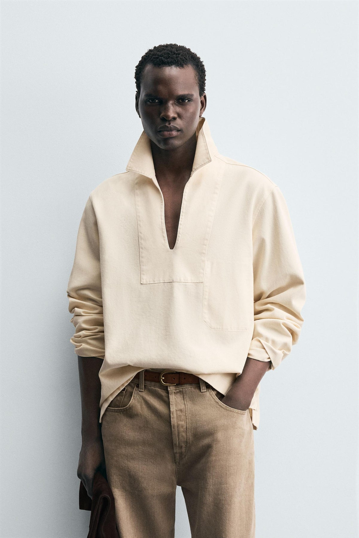 WASHED TEXTURED OVERSHIRT - Image 2