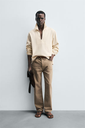WASHED TEXTURED OVERSHIRT - Image 1