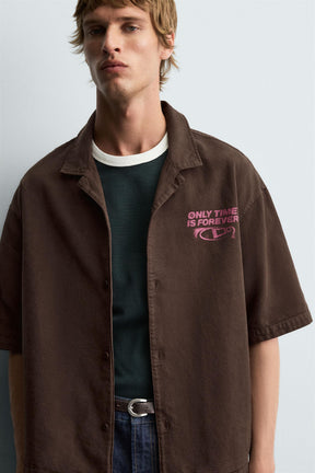 CONTRAST GRAPHIC PRINT SHIRT - Image 5