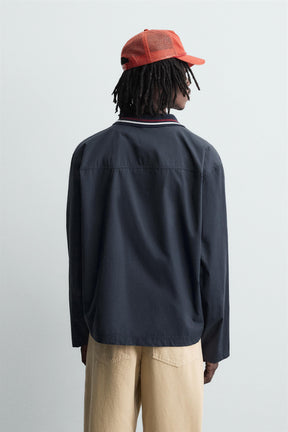 EMBROIDERED RIBBED COLLAR SHIRT - Image 3