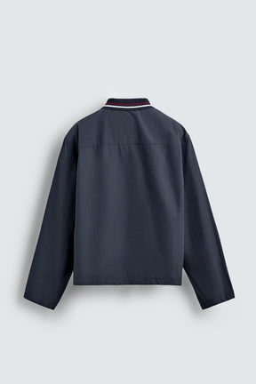 EMBROIDERED RIBBED COLLAR SHIRT - Image 7