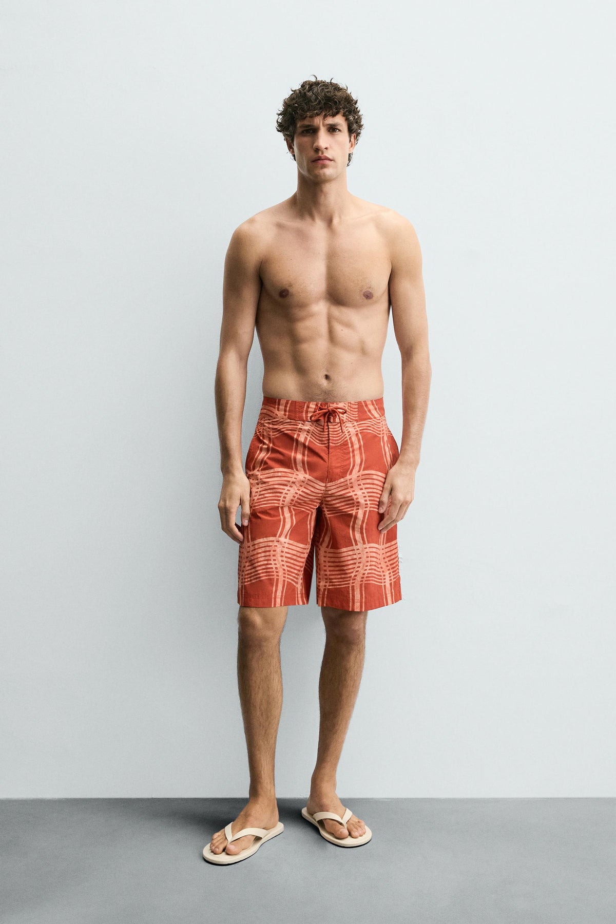 Printed Long Swimming Trunks - Image 1